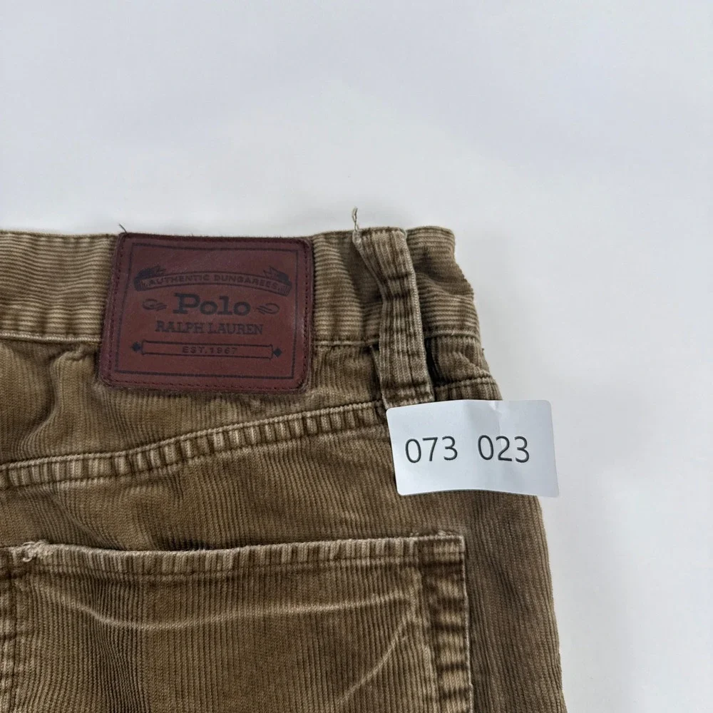 Polo Ralph Lauren Mens Pants 32x30 Brown Corduroy Straight Leg Rugged Workwear